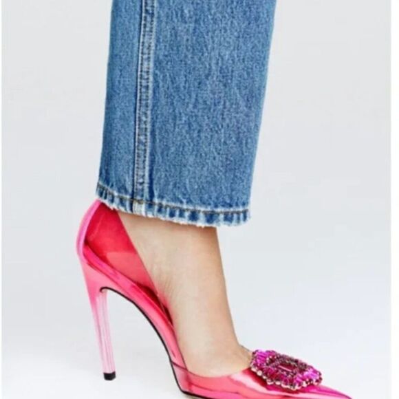 NIB Good American Cinder-F*cking-Rella Pump Heels - Hot Pink, Size 9 - Picture 7 of 13